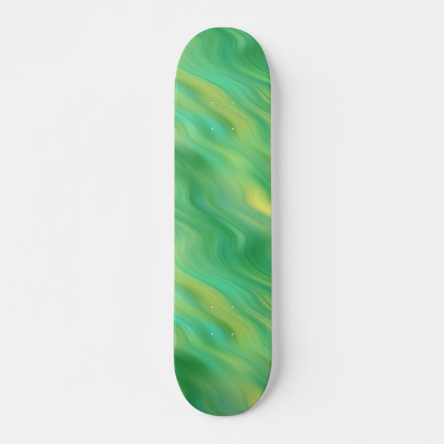 Pine Green Wavy Texture Skateboard (Front)
