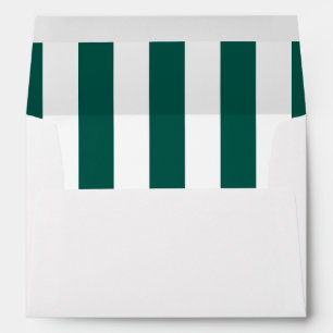 Pine Green White Vertical Stripes Envelopes