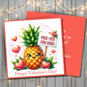 Pine-ing For Cute Happy Valentine's Day Custom Holiday Card