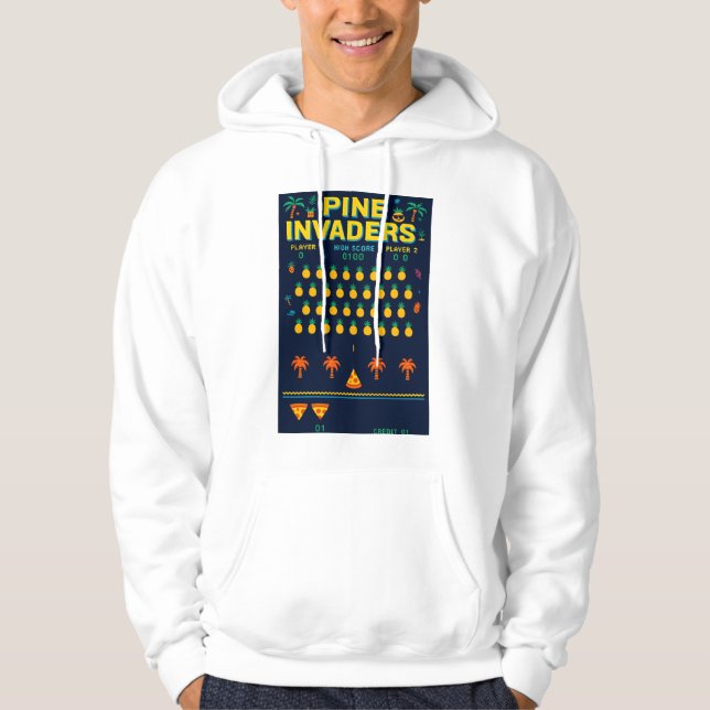 Pine Invaders-Pineapple Empire Retro Games Series Hoodie (Front)