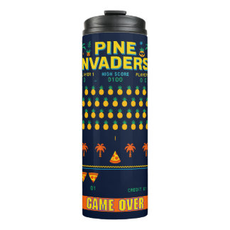 Pine Invaders-Pineapple Empire Retro Games Series Thermal Tumbler