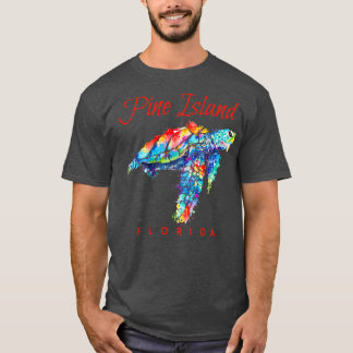 Pine Island Florida Watercolor Sea Turtle T-Shirt