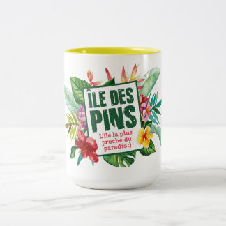Pine Island Paradise, New Tropical Caledonia, Two-Tone Coffee Mug