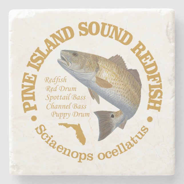 Pine Island Sound (redfish) Stone Coaster (Front)