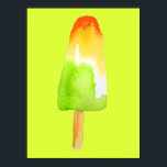 Pine Lime popsicle pop art cute food Poster<br><div class="desc">Cute pine lime ice-block popsicles watercolor illustration. For popsicle lovers everywhere. Cute Summer design. Pop art pink and girly. Foodie art.</div>