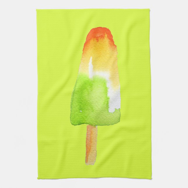 Pine Lime popsicle pop art cute food Tea Towel (Vertical)