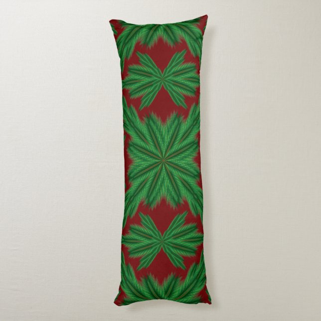 Pine Mandala Garnet Body Pillow (Back (Vertical))