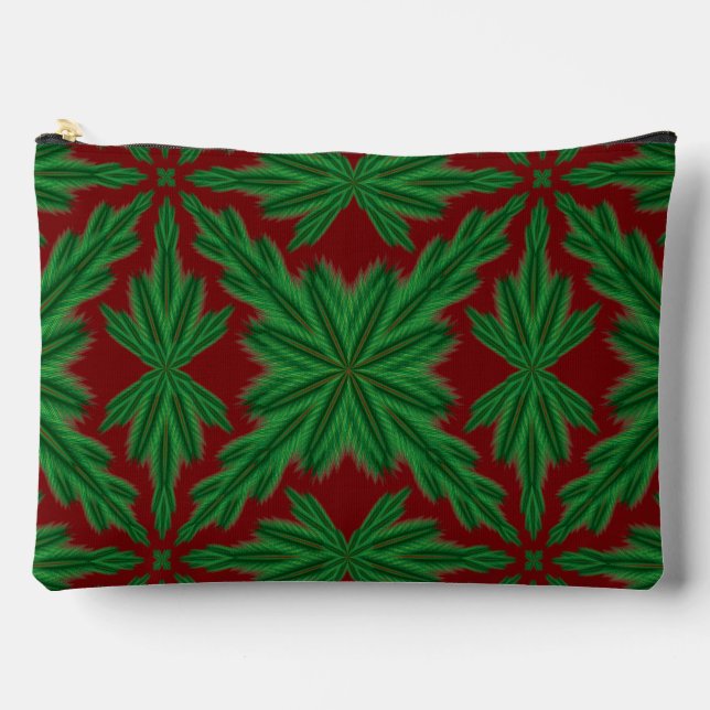 Pine Mandala Garnet Large Pouch (Front)