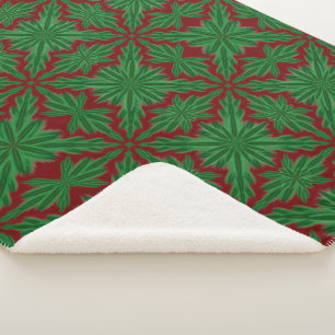 Pine Mandala Garnet Sherpa Blanket (3 Sizes)
