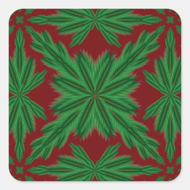 Pine Mandala Garnet Stickers (Front)