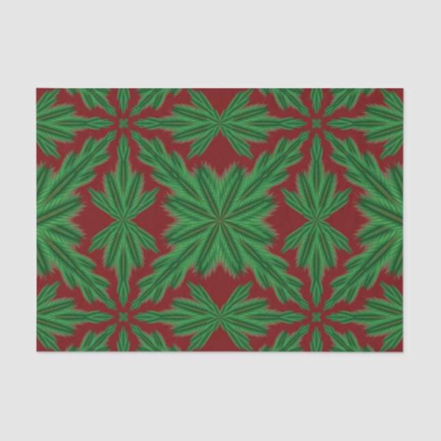 Pine Mandala Garnet Tissue Paper (Front)