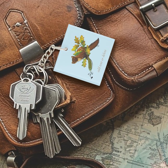 Pine Marten Autumn Leaves Key Ring (Creator Uploaded)