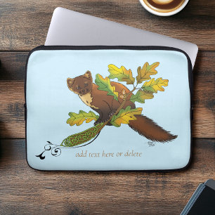 Pine Marten Autumn Leaves Laptop Sleeve
