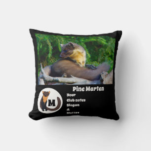 Pine Marten Photo Monogram Name Cushion