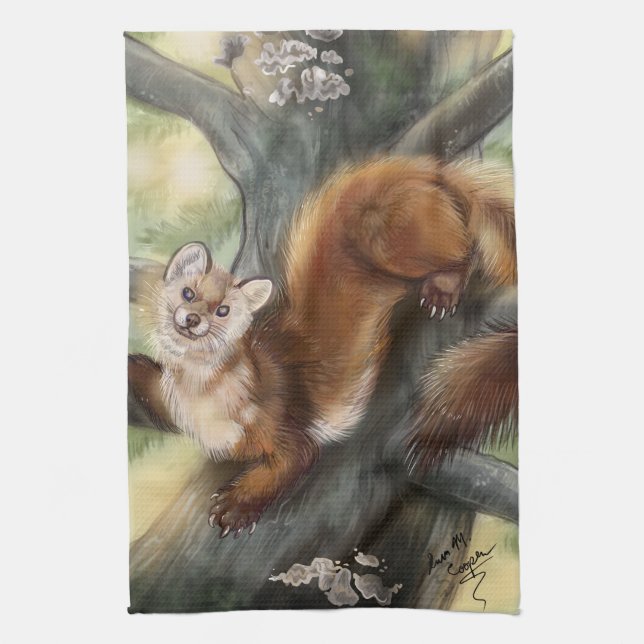 Pine Martin Tea Towel (Vertical)