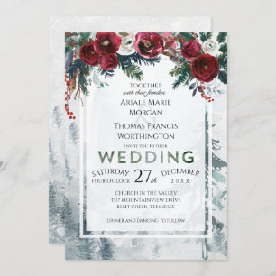 Pine Mountain Winter Wedding Invitation