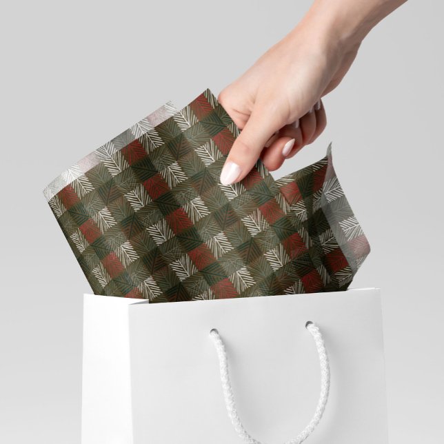 Pine Needle Plaid Tissue Paper (Creator Uploaded)