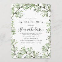 Pine Needles Modern Bridal Shower Invitation