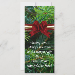 Pine/Red Bow Elegant Imprinted Business Christmas