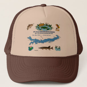 Pine River Pond NH - GO FISH Brown Trucker Hat