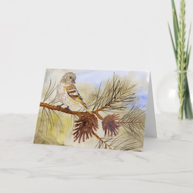 Pine Siskin -Songbird Card (Front)