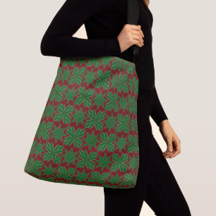 Pine Snowflakes Garnet Crossbody Bag (2 Sizes)