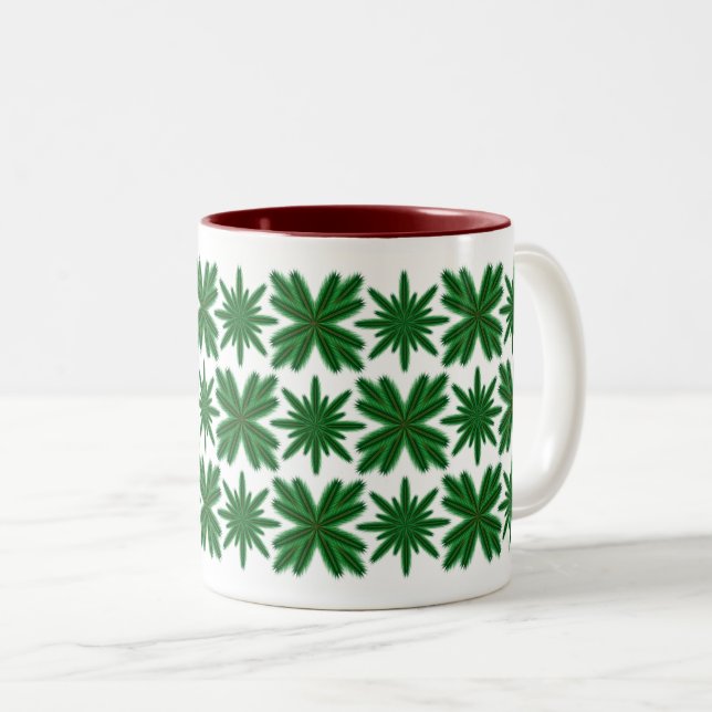 Pine Snowflakes Mug 11oz. (Front Right)