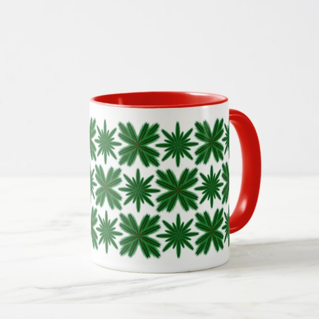 Pine Snowflakes Mug 11oz. (Front Right)