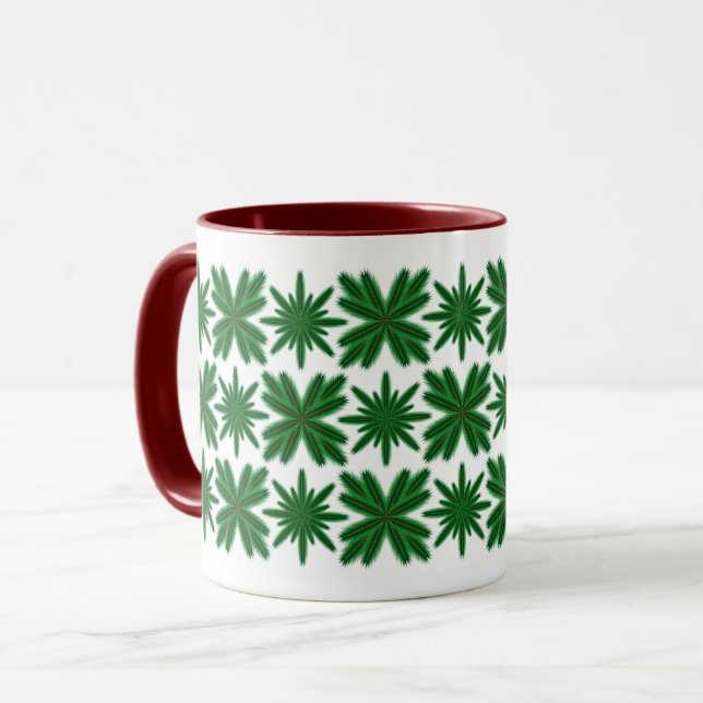 Pine Snowflakes Mug 11oz. (Front Left)