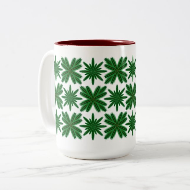 Pine Snowflakes Mug 15oz. (Front Left)
