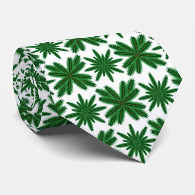 Pine Snowflakes Neck Tie (Rolled)