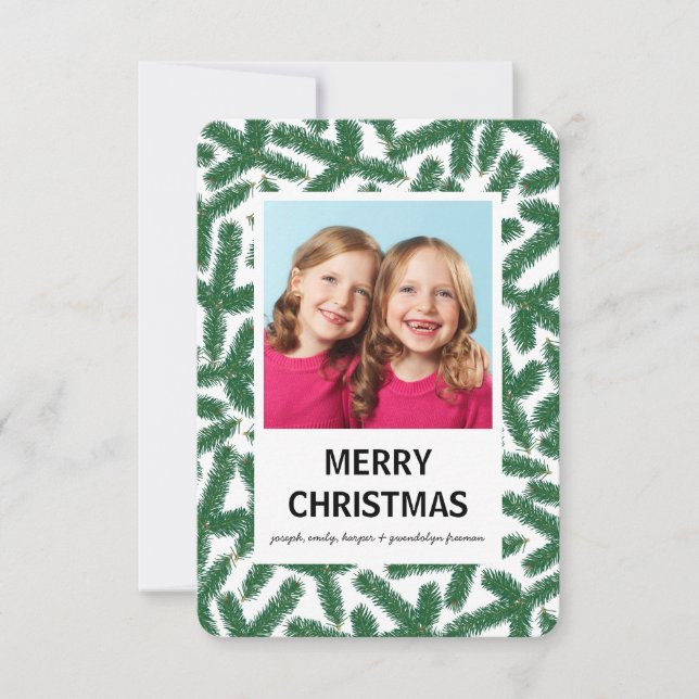 Pine Sprigs - 3x5 Merry Christmas Card (Front)