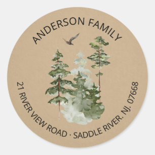 Pine Spruce Trees   New Home Address Label Sticker