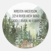 Pine Spruce Trees | New Home Address Label Sticker