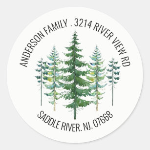 Pine Spruce Trees   New Home Address Label Sticker