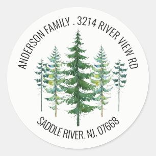 Pine Spruce Trees   New Home Address Label Sticker