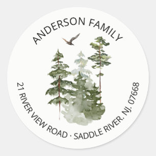 Pine Spruce Trees   New Home Address Label Sticker