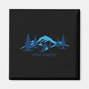 Pine street idaho ski resort skiing skier magnet