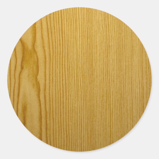 Pine Texture Classic Round Sticker (Front)