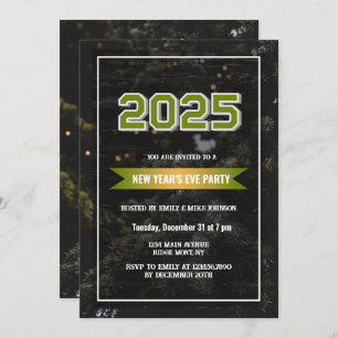 Pine Tree 2025 New Year's Eve custom year Invitation