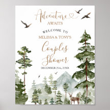 Pine Tree Adventure Awaits Couple Shower Welcome
