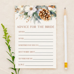 Pine Tree Advice For The Bride Bridal Shower Game  Stationery