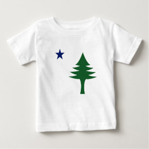 Pine tree and star 1901 flag of Maine State Baby T-Shirt