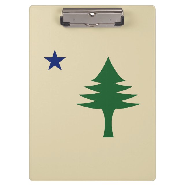Pine tree and star 1901 flag of Maine State Clipboard (Front)