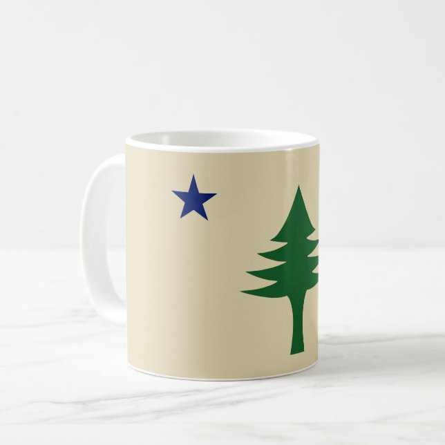 Pine tree and star 1901 flag of Maine State Coffee Mug (Front Left)