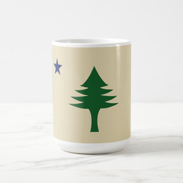 Pine tree and star 1901 flag of Maine State Coffee Mug (Center)