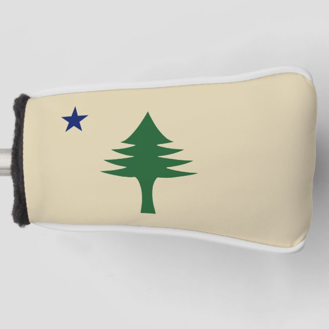 Pine tree and star 1901 flag of Maine State Golf Head Cover (Front)