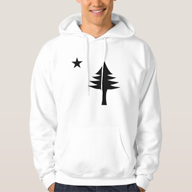 Pine tree and star 1901 flag of Maine State Hoodie (Front)