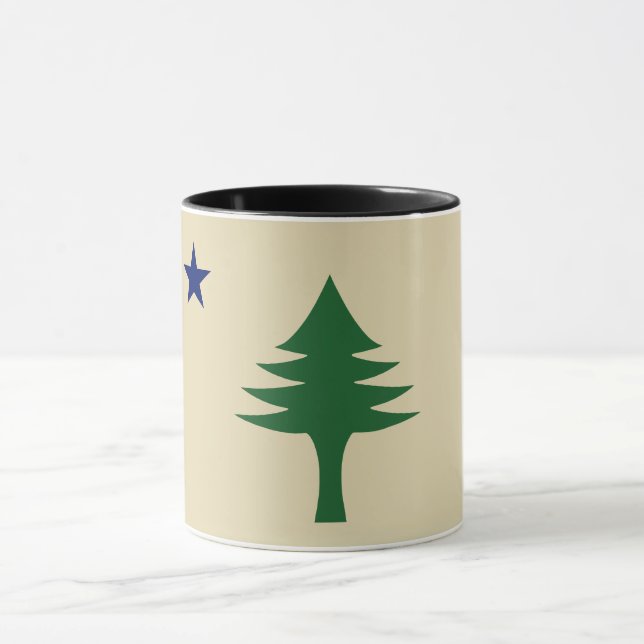 Pine tree and star 1901 flag of Maine State Mug (Center)