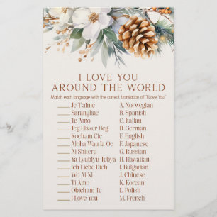 Pine Tree Around The World Bridal Shower Game  Stationery